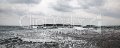 Storm waves in the sea