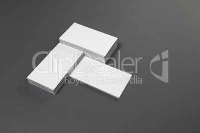 Business cards on gray