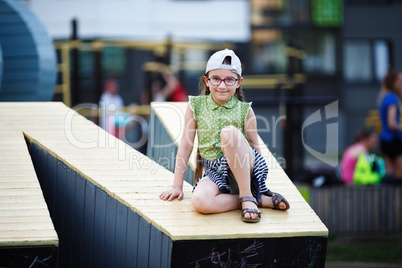 Smiling girl sitting