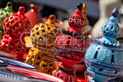 Oriental souvenirs in a market