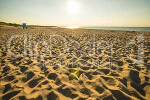 beach of the Baltic Sea in Poland, Ustka, wide angle