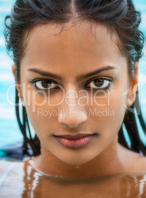 Sexy Indian Asian Woman Girl in Swimming Pool