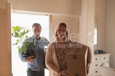 Couple moving into new home