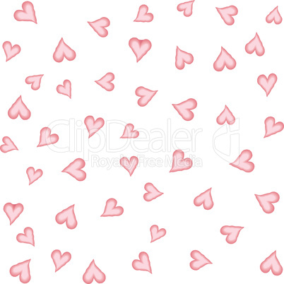 Watercolor hearts seamless background. Pink watercolor heart pattern. Colorful watercolor romantic texture. - Vector