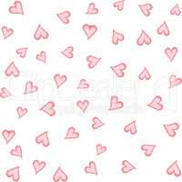 Watercolor hearts seamless background. Pink watercolor heart pattern. Colorful watercolor romantic texture. - Vector