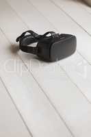 Virtual reality headset placed on the floor