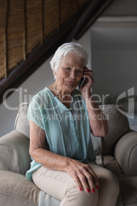 Senior woman talking on mobile phone