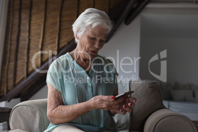 Senior woman using mobile phone