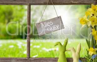 Window, Green Meadow, Alles Gute Means Best Wishes