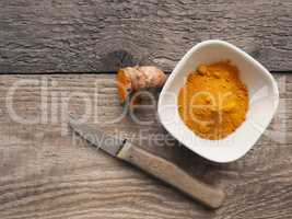 Turmeric rhizome and powder