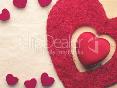Heart shaped gift box with romantic decoration