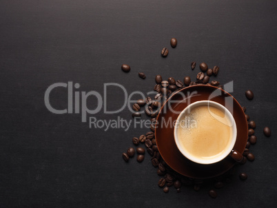 Espresso on a dark background