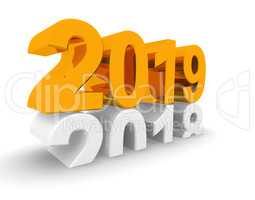 New Year 2019 concept 3d image
