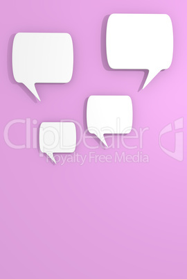 Speech bubbles on a pink background