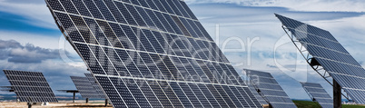 HDR Panorama of Green Energy Photovoltaic Solar Panels
