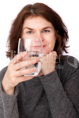 Woman with a glass of water