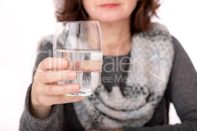 Woman with a glass of water