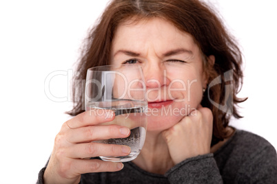 Woman with a glass of water