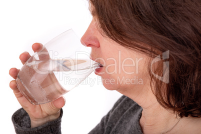 Woman with a glass of water