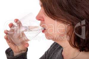 Woman with a glass of water