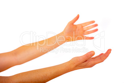 Two outstretched hands