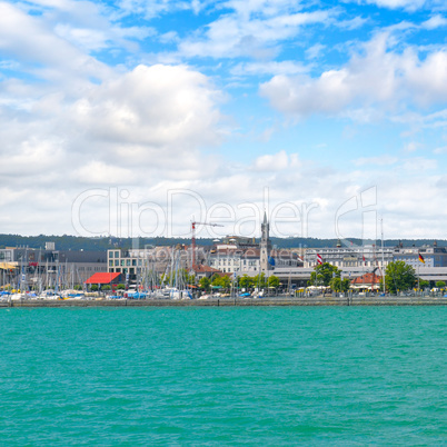 Germany-view on the town Konstance from ferry on Lake Bodensee