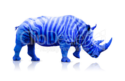 Blue rhino with zebra lines