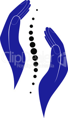 Chiropractic logo hand design. Spine logo template. Spinal Symbol - Vector