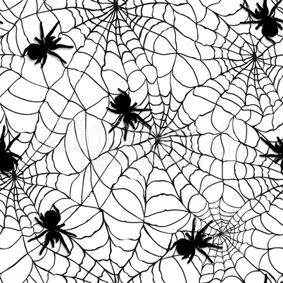 spiderweb seamless cobweb halloween pattern background vector spider web creepy texture gossamer insect objects scary Spider's illustration.