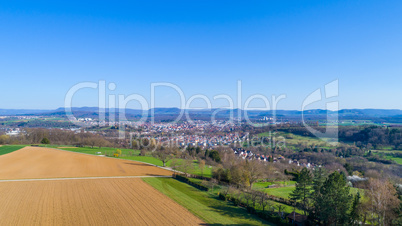 aerial with view to the suabian alb