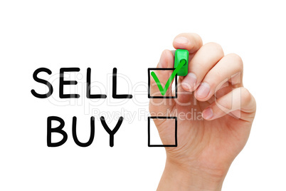 Choosing To Sell Not To Buy Check Mark Concept