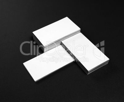 Business cards on black