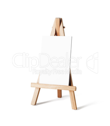 Business cards on easel