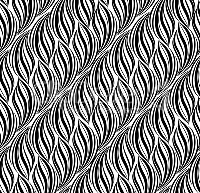 Wavy line seamless pattern. Stylish floral texture. Abstract tiling background