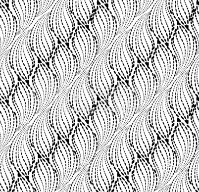 Wavy line seamless pattern. Stylish floral texture. Abstract tiling background