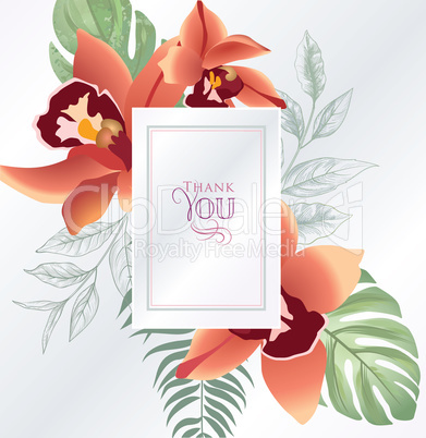 Floral greeting or invitation card template design. Flower backg