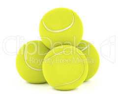 Tennis balls on white