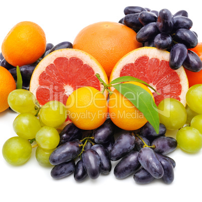 Set of fruits isolated on white background.