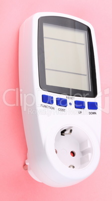 Digital Power Meter on pink background