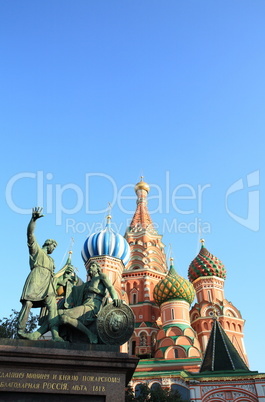 blessed basil cathedral and Statue of Minin and Pozharsky