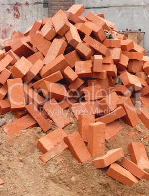 heap of red brick