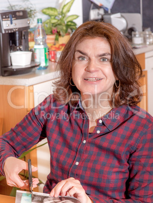 Middle aged woman in home environment