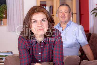 Husband and wife in home environment