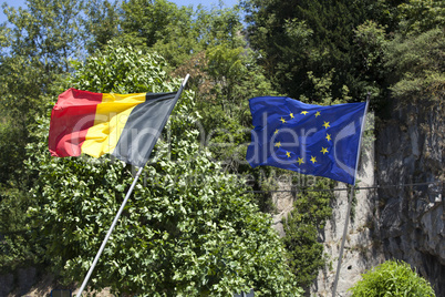 European flag with Belgium flag