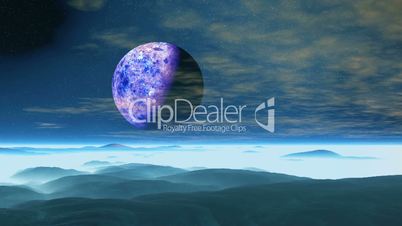 Purple Moon over Blue Planet