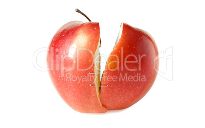 Broken red apple