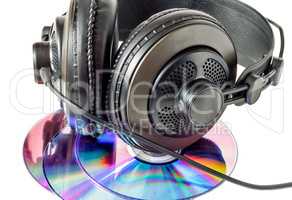CDs and headphones