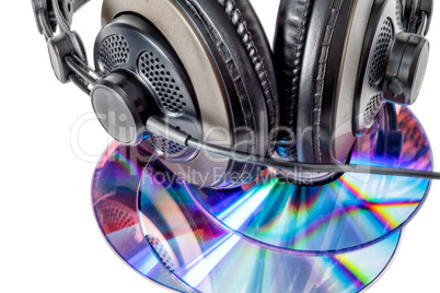 CDs and headphones