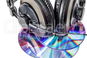 CDs and headphones