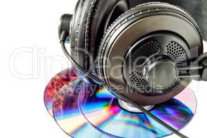 CDs and headphones